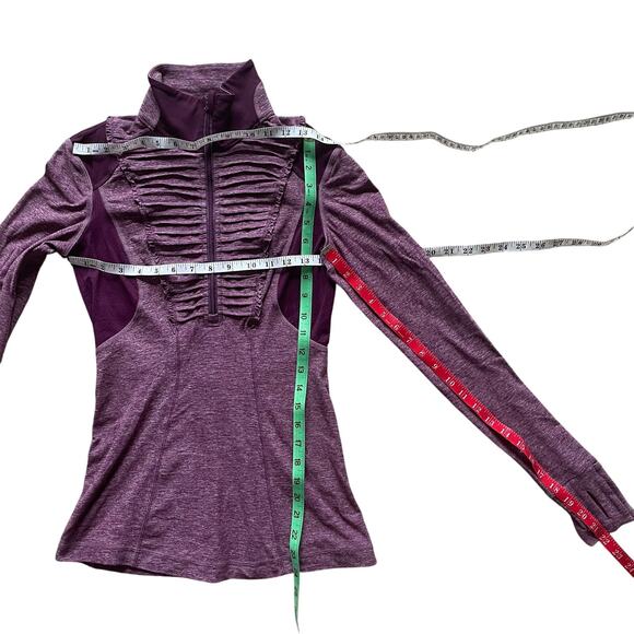 Lululemon Run Your Heart Out 1/4 Zip Pullover Ruffles Size 4 - Picture 9 of 11